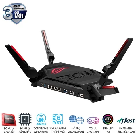 Bộ định tuyến WiFi 6 Asus ROG GT-AX6000 chuẩn AX6000 (Chuyên Gaming)