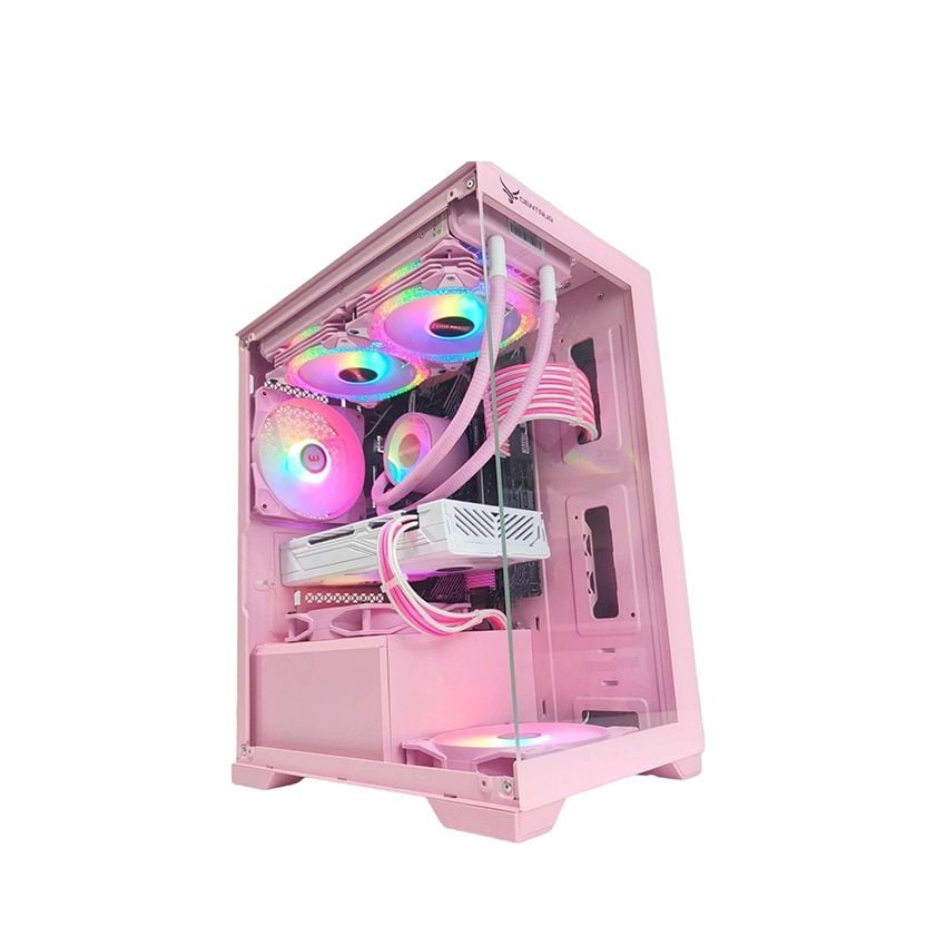 VỎ CASE CENTAUR LUMIX BLACK (MATX/MID TOWER/MÀU ĐEN) sẵn 3 fan led