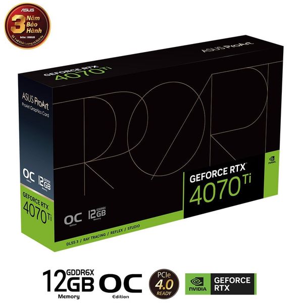 VGA ASUS ProArt GeForce RTX 4070 Ti OC 12GB GDDR6X