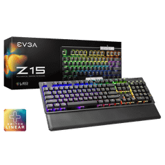 EVGA Z15 – RGB Gaming Keyboard – RGB Backlit LED – Hot Swappable Mechanical Kailh Speed Silver Switches (Linear)