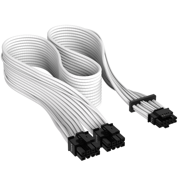 Dây cáp nguồn Corsair Premium Individually Sleeved PCIe 5.0 12VHPWR 600W White