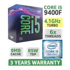 CPU Intel Core i5-9400F 2.90Ghz Turbo up to 4.10GHz / 9MB / 6 Cores, 6
