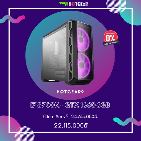 Pc Hotgear9 Intel I7 8700K / 16G / Gtx 1660 6GB / Ssd 256GB Nvme
