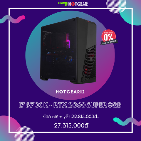 Pc Hotgear12 Intel I7 9700K / 16G / RTX 2060 Super 8GB / Ssd 256GB Nvme