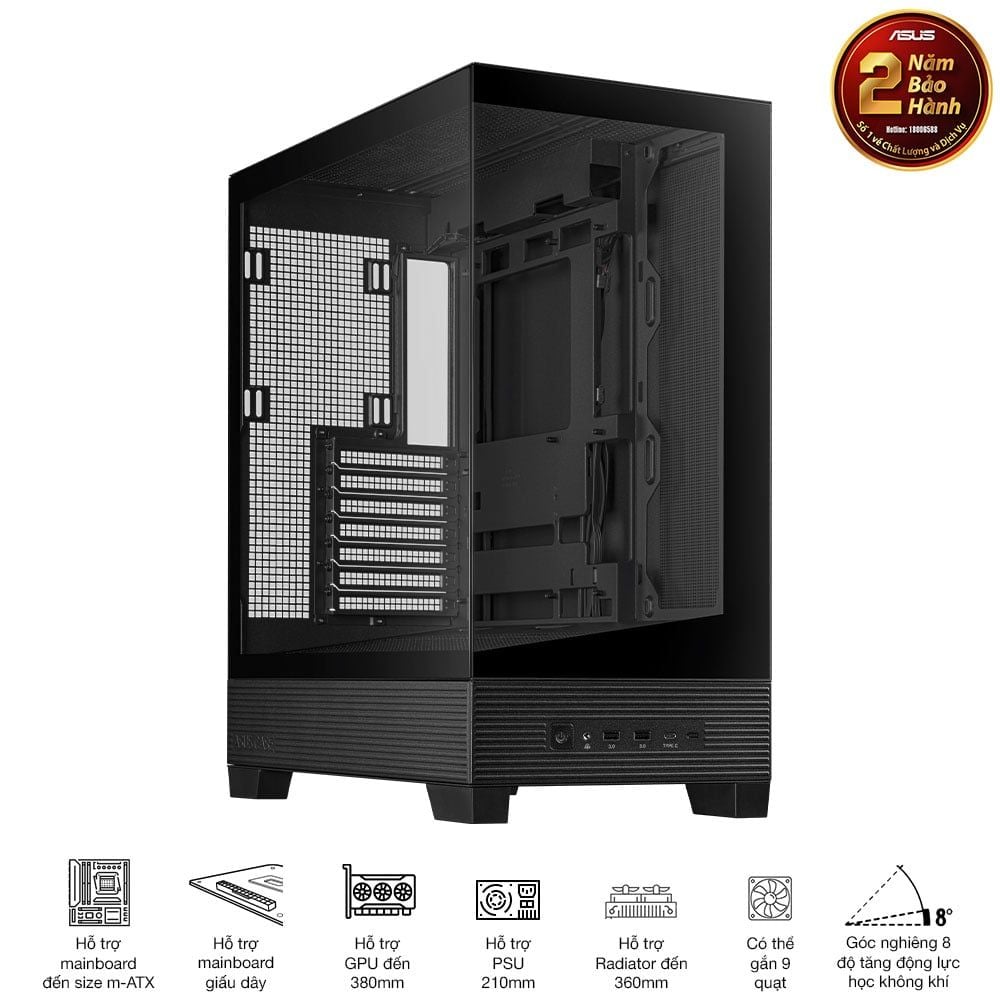 Vỏ Case Asus A31 TG WHITE / BLACK (ATX/Mid tower)