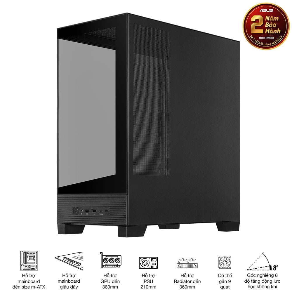 Vỏ Case Asus A31 TG WHITE / BLACK (ATX/Mid tower)