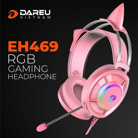 Tai nghe Dare-U EH469 RGB Pink