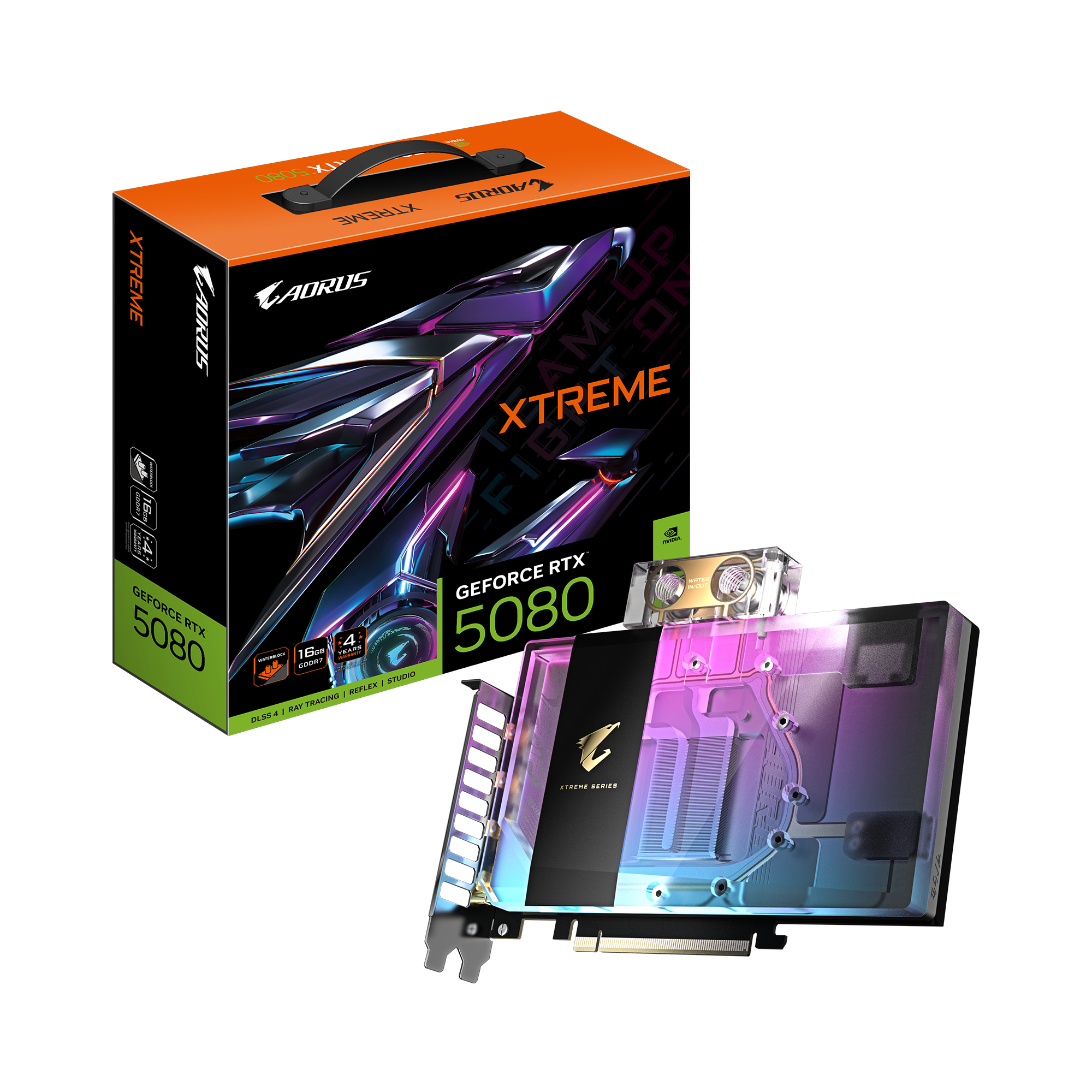 Card màn hình Gigabyte AORUS GeForce RTX™ 5080 XTREME WATERFORCE WB 16G