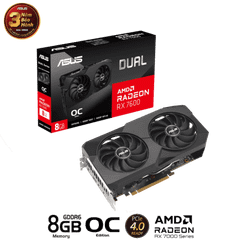 VGA ASUS DUAL Radeon RX 7600 V2 OC 8GB GDDR6 ( DUAL-RX7600-O8G-V2 )