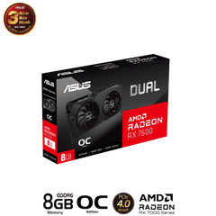 VGA ASUS DUAL Radeon RX 7600 V2 OC 8GB GDDR6 ( DUAL-RX7600-O8G-V2 )
