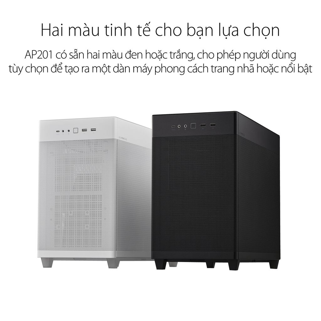 Vỏ Case Mini MicroATX ASUS Prime AP201 MESH WHITE (Matx / USB C/ 33 lit)