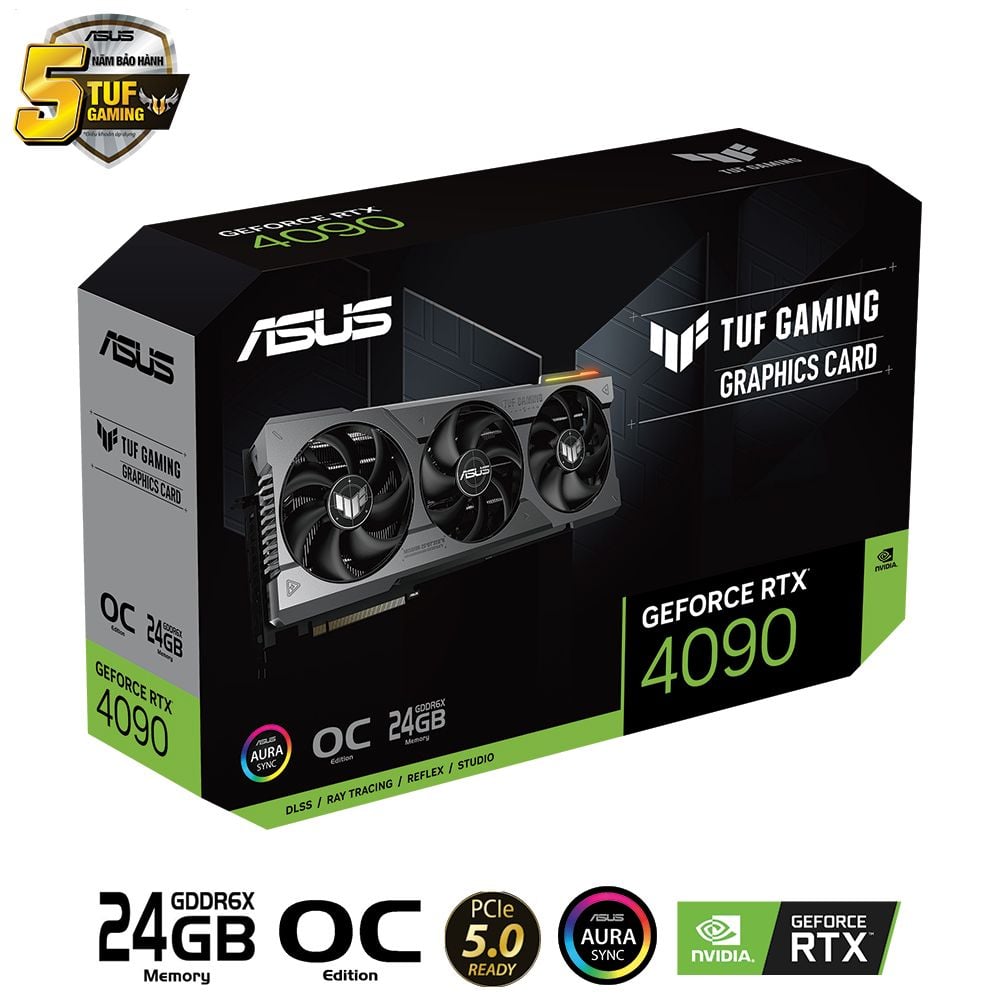 Card màn hình ASUS TUF RTX 4090 O24G GAMING PCIe 5.0 24GB GDDR6X Aura Sync