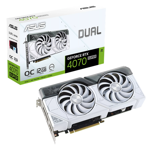 ASUS Dual GeForce RTX 4070 SUPER White OC Edition 12GB GDDR6X