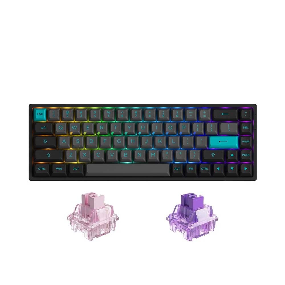 Bàn phím cơ không dây AKKO 3068B Plus Black & Cyan ( Akko CS Switch - Jelly Pink )