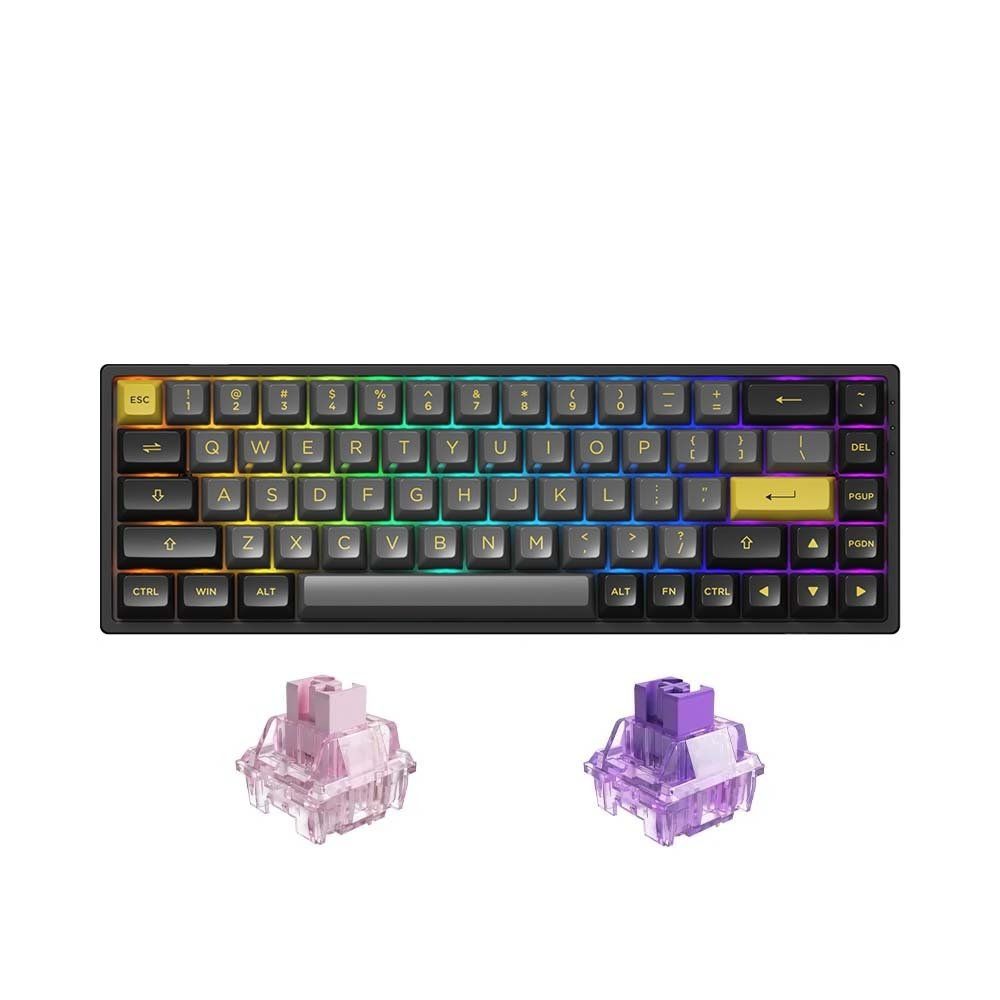 Bàn phím cơ không dây AKKO 3068B Plus Black & Gold ( Akko CS Switch - Jelly Purple )