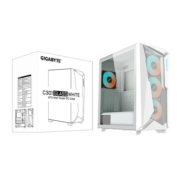 Case GIGABYTE C301 Glass White