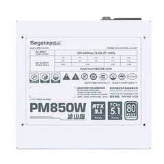 Nguồn Segotep PM850W 850W 80 Plus Platinum | ATX 3.1 | PCIe 5.1 - White
