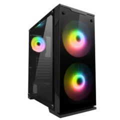 Case Sama Crystal - 3 Mặt Kính ( Tặng Kèm Fan RGB -  2 Fan 20Cm + 1Fan 12Cm )