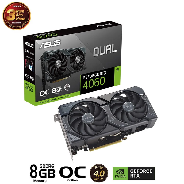 Card Màn Hình ASUS Dual GeForce RTX 4060 Evo OC Edition 8GB (DUAL-RTX4060-O8G)