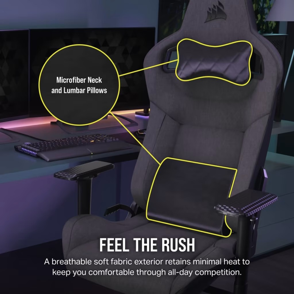 Ghế Corsair T3 RUSH Charcoal 2023 (CF-9010057-WW)