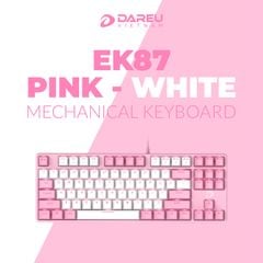 Bàn phím cơ DareU EK87 Pink White- Brown switch