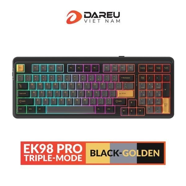 Bàn phím máy tính DAREU EK98 PRO Black-Golden Cloud Switch ( Không dây )