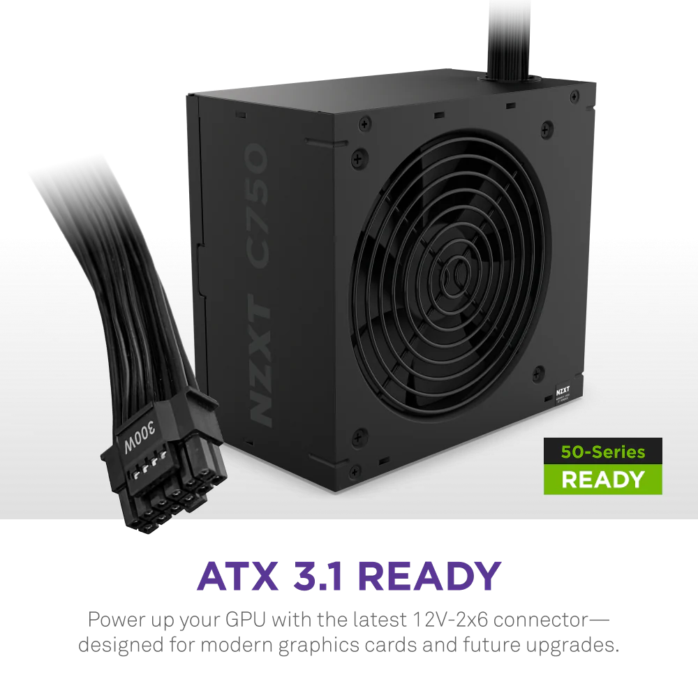 Nguồn máy tính NZXT C750W 750W – 80 Plus Bronze ATX 3.1  PCIE 5.1