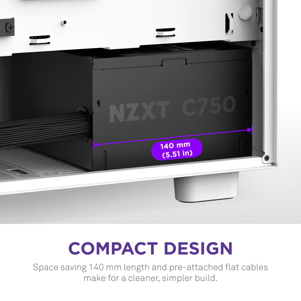 Nguồn máy tính NZXT C750W 750W – 80 Plus Bronze ATX 3.1  PCIE 5.1