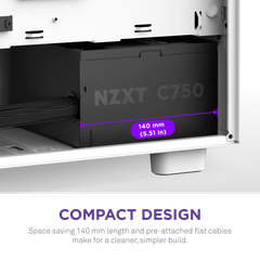 Nguồn máy tính NZXT C750W 750W – 80 Plus Bronze ATX 3.1  PCIE 5.1