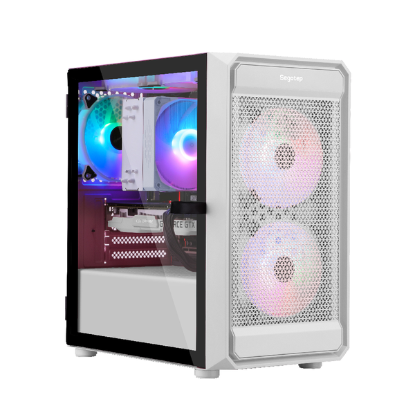 Case SEGOTEP ARTIST 2F RGB white (Sẵn 2 fan RGB)