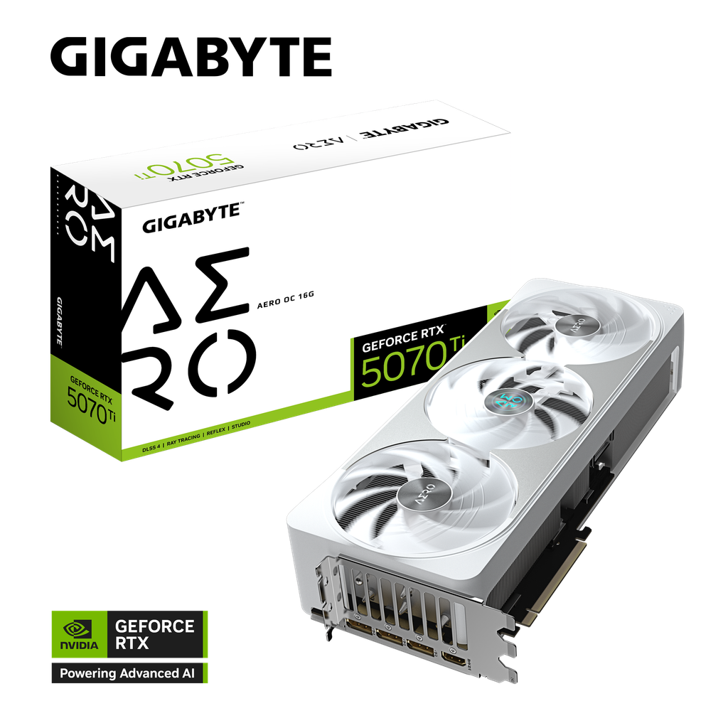 Card màn hình Gigabyte GeForce RTX™ 5070 Ti AERO OC 16G