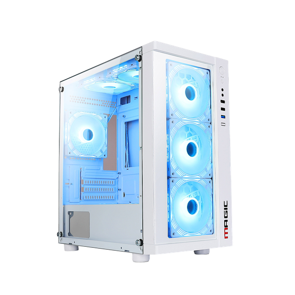 Thùng máy Case Magic GM01 White | m-ATX, sẵn 4 fan RGB