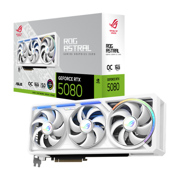 Card  màn hình Asus ROG Astral GeForce RTX™ 5080 16GB GDDR7 WHITE OC Edition