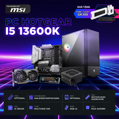 BỘ PC HOTGEAR MSI INTEL THẾ HỆ 13 / INTEL i5 13600K / MAIN B760 / DDR4 16GB / SSD 500GB M.2 NVME