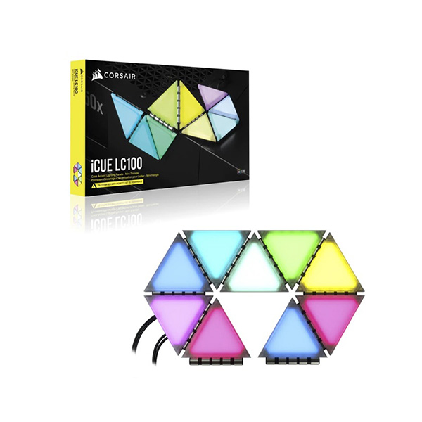 Bộ đèn chiếu sáng Corsair iCUE LC100 Smart Case Lighting Triangles Starter Kit (CL-9011114-WW)