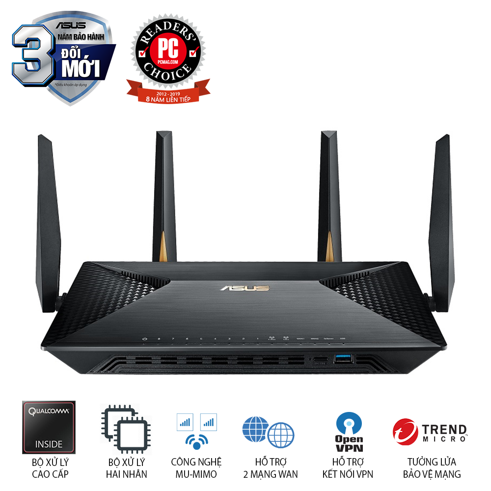 Bộ định tuyến WiFi 5 ASUS BRT-AC828 chuẩn AC2600 (Doanh nghiệp)