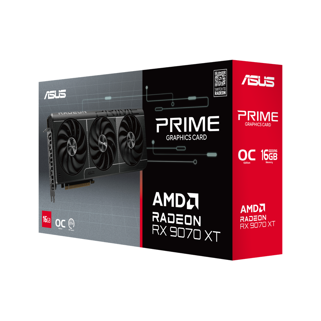 Card màn hình ASUS Prime Radeon™ RX 9070 XT OC Edition 16GB GDDR6