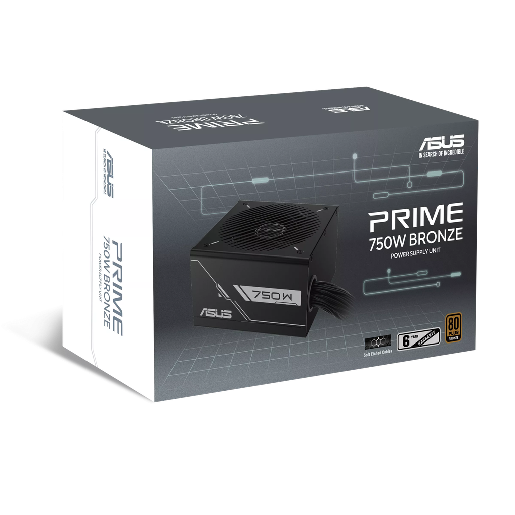Nguồn máy tính ASUS PRIME 750B (750W, 80 Plus Bronze, Non-modular, 6 năm bảo hành)