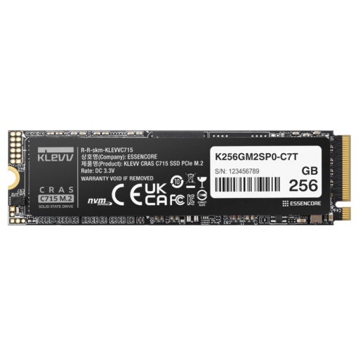 KLEVV CRAS C715 256GB SSD – M.2 2280 NVMe PCIe Gen3x4