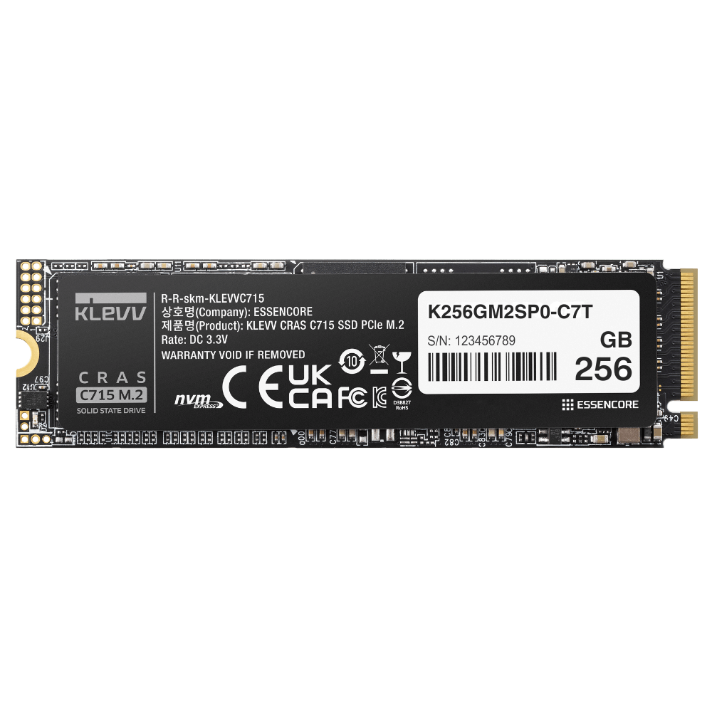 KLEVV CRAS C715 256GB SSD – M.2 2280 NVMe PCIe Gen3x4