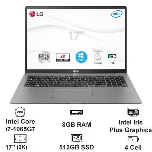 Laptop LG gram 2020 17Z90N-V.AH75A5(CORE I7-1065G7 /8GB/512GB PCIe/17.0/WIN10/XÁM BẠC)