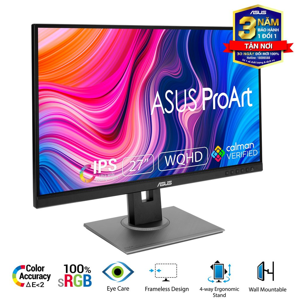 Màn Hình ASUS ProArt PA278QV Professional Monitor – 27 inch – 2K WQHD – IPS – 100% sRGB - Khuyến mãi hot