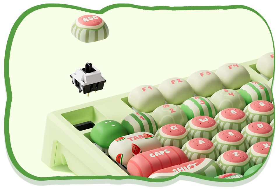 Bàn phím MonsGeek  MG108B Watermelon  (Multi-modes / RGB / Hotswap)