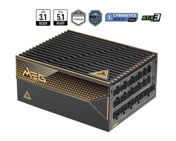 Nguồn máy tính MSI MEG Ai1600T 1600W PCIE5 80 Plus Titanium  ( PCIE 5.1 and ATX 3.1 Ready )