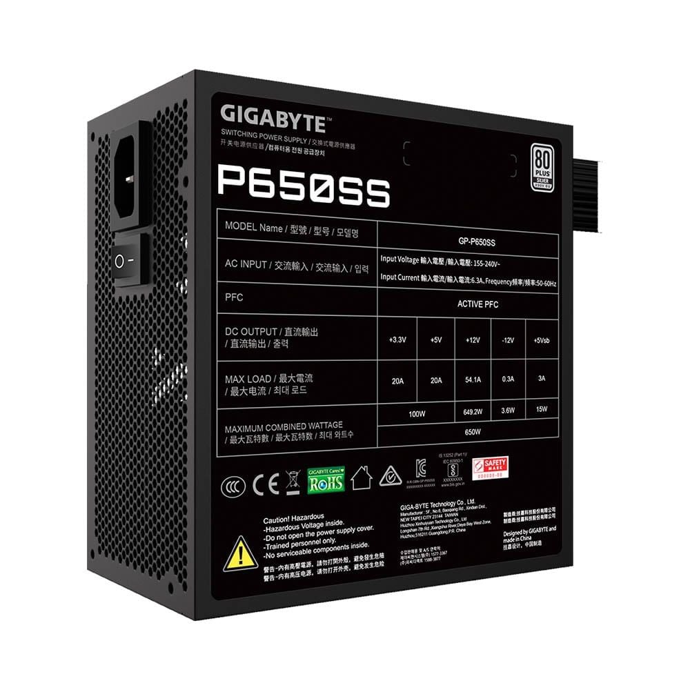 Nguồn GIGABYTE P650SS 650w (80 plus Silver, ATX 3.0 )