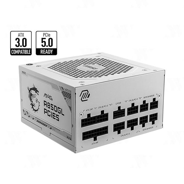 Nguồn máy tính MSI MAG A850GL PCIE5 850W – 80 Plus Gold White