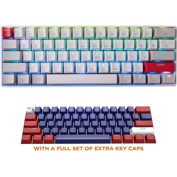 Bàn phím cơ Newmen Dual mode GM610 Bluetooth ( Tặng kèm bộ Keycap ) Red Switch