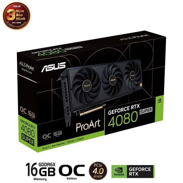 Card màn hình ASUS ProArt GeForce RTX 4080 SUPER 16GB GDDR6X OC Edition