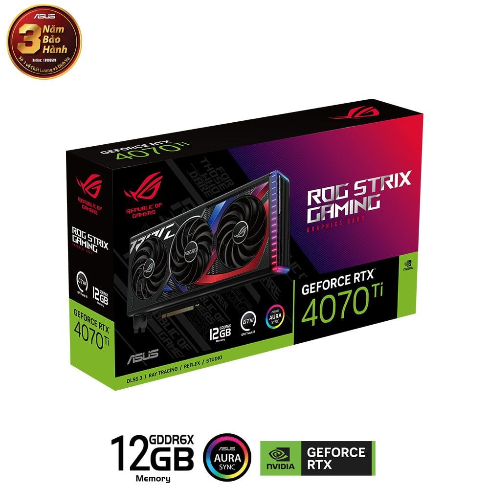 Card màn hình ASUS ROG Strix GeForce RTX 4070 Ti 12G GDDR6X