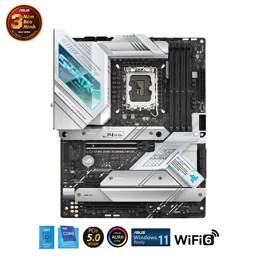 ASUS ROG STRIX Z690-A GAMING WIFI (Intel Z690, Socket 1700, ATX, 4 khe Ram DDR4)